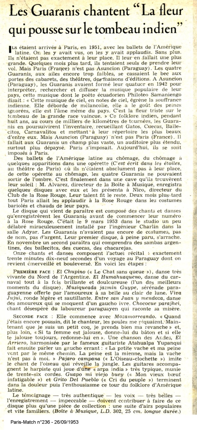 Paris Match 26/09/1953 n�236