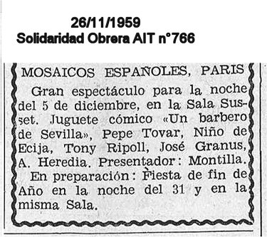 1959 París , Pepe Tovar