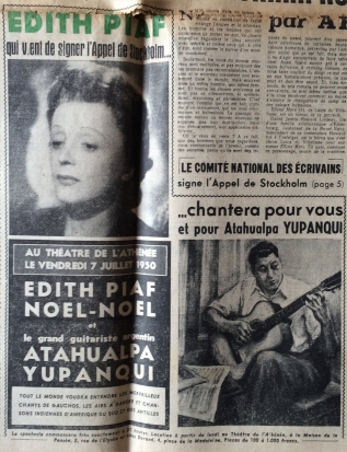 Anuncio Piaf Yupanqui