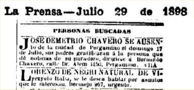 La Prensa - 1898 - José Demetrio