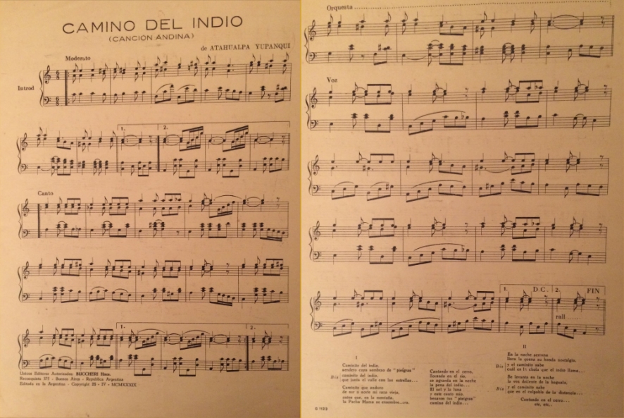 Camino del indio - partitura
